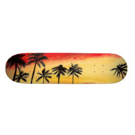 Arte tropical do skate de Sun das palmeiras de