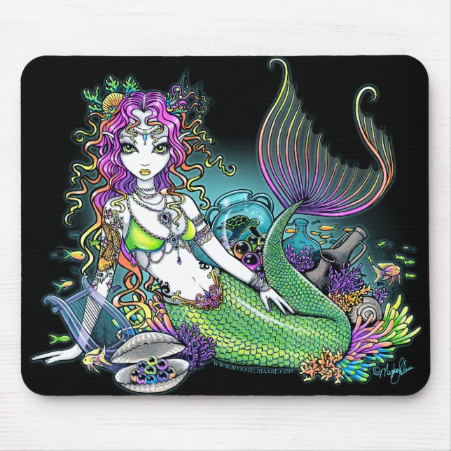 Arte tropical Mousepad da sereia do arco-íris de (Frente)