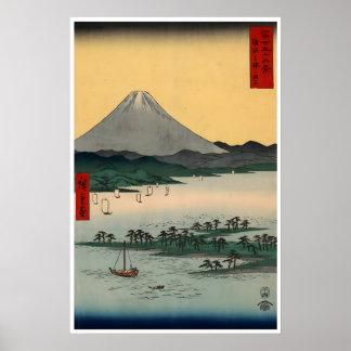 Arte Ukiyo-E do Monte Fuji Japão Poster Utagawa Hi