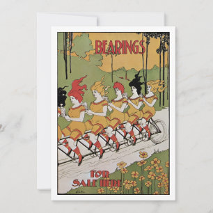 Arte Vintage Art Nouveau, Bicicleta Tandem Rolamen