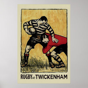 Arte Vintage de Rugby Twickenham Impressão Londres