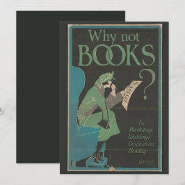 Arte Vintage 'Porque Não Livros?' Cartão de Aniver