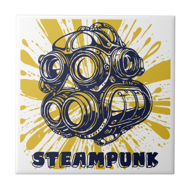 Arte Vintage Steampunk - Azulejos Decorativos (Frente)