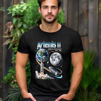 Artemis II NASA Moon Mission Cosmic Rocket T-Shirt