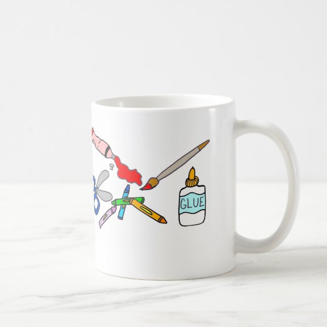 Artes coloridas e caneca das fontes dos (Direita)
