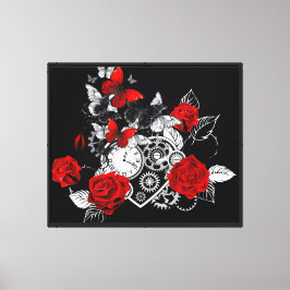 Artes de Canvas e rosas vermelhas