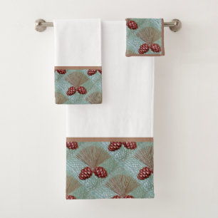 Artes e Artesanatos Pinecone Conjunto de toalhas