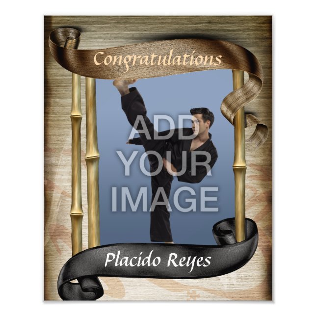 Artes Marciais Pesadas Belt preto Retrato Uma Foto (Frente)