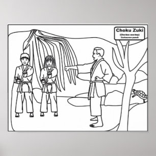 Artes marciais que colorem o poster para miúdos