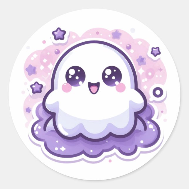 Artesanato de Adesivo de Fantasma Kawaii Decoração (Frente)