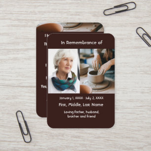 Artesanato de Potter de Cartão de Bolso Memorial