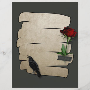 Artesanato de Scrapbook Gótico Papel Rosa Raven