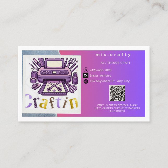 Artesanato Vinil Cartão de visita (Frente)