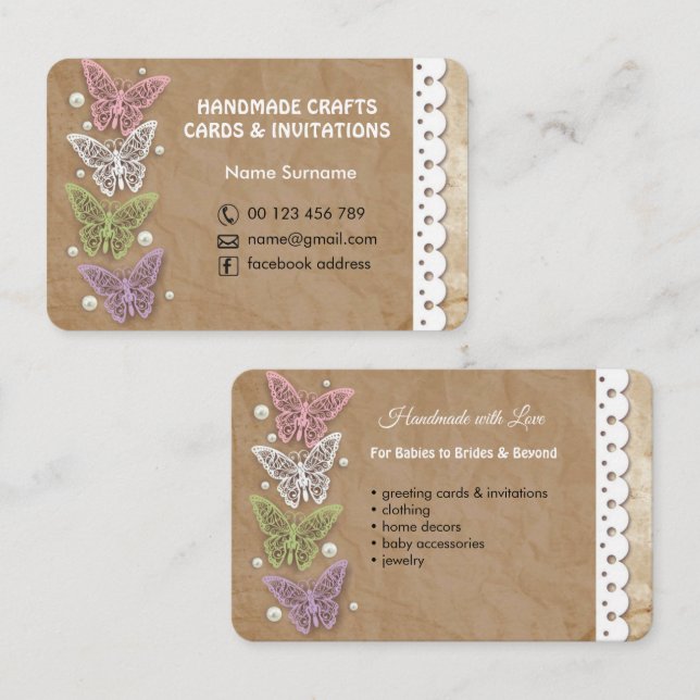 Artesanatos & cartões Handmade (Frente/Verso)