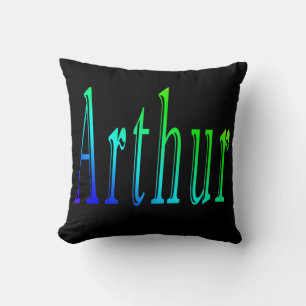 Arthur, Nome, Logotipo, Almofada Preta.