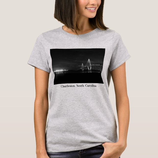 Arthur Ravenel Night Pano Grayscale T-Shirt (Frente)
