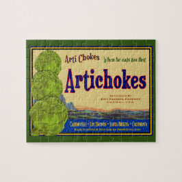 Artichokes Vintage Crate Art Jigsera Quebra-cabeça