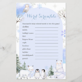 ÁRTICO ANIMAL Snowflakes Árvores Palavras