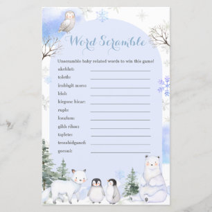 ÁRTICO ANIMAL Snowflakes Árvores Palavras