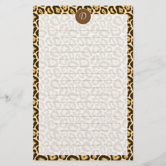 Artigos de papelaria alinhados do leopardo do (Frente)