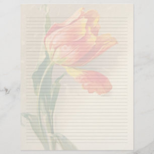 Artigos de papelaria alinhados florais do