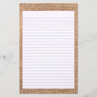 Artigos de papelaria alinhados juta