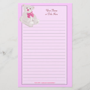 Artigos de papelaria alinhados Teddybear