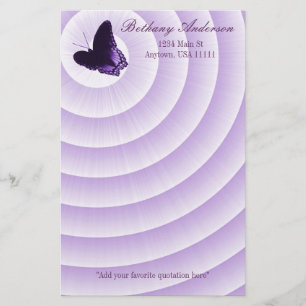 Artigos de papelaria Amethyst da borboleta