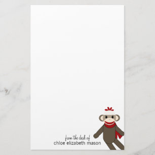 Artigos de papelaria bonitos do macaco da peúga