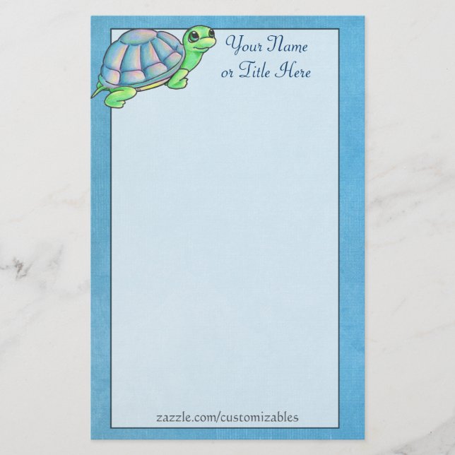 Artigos de papelaria coloridos da tartaruga (Frente)