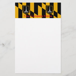 Artigos de papelaria com a bandeira de Baltimore,