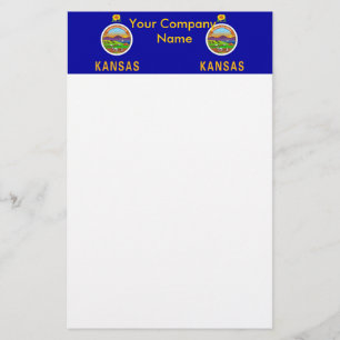 Artigos de papelaria com a bandeira de Kansas