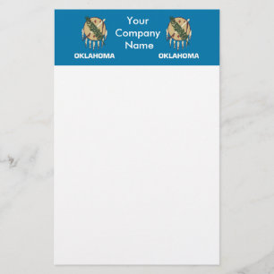 Artigos de papelaria com a bandeira de Oklahoma