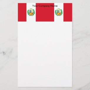 Artigos de papelaria com a bandeira de Peru