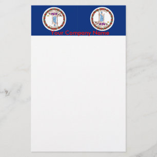 Artigos de papelaria com a bandeira de Virgínia