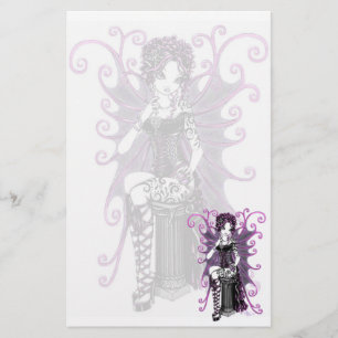 Artigos de papelaria cor-de-rosa da fada dos