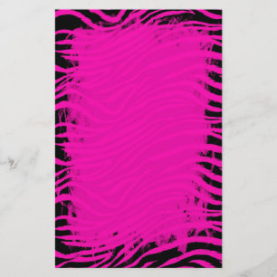 Artigos de papelaria cor-de-rosa da zebra