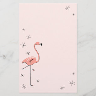 Artigos de papelaria cor-de-rosa do flamingo