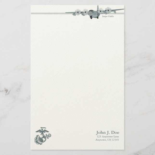 Artigos de papelaria da aviação do USMC C-130 (Frente)