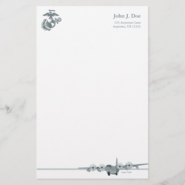 Artigos de papelaria da aviação do USMC C-130 (Frente)