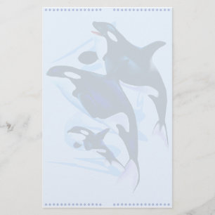 Artigos de papelaria da família da orca