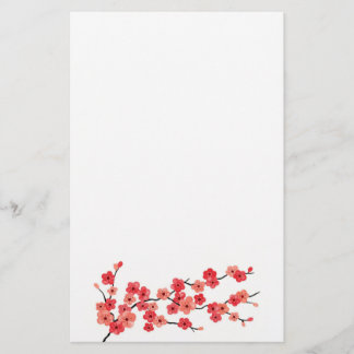 Artigos de papelaria da flor de cerejeira