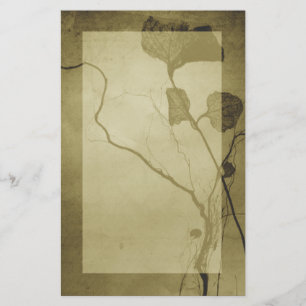 Artigos de papelaria da folha do vintage do Sepia