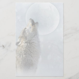 Artigos de papelaria da lua azul do lobo