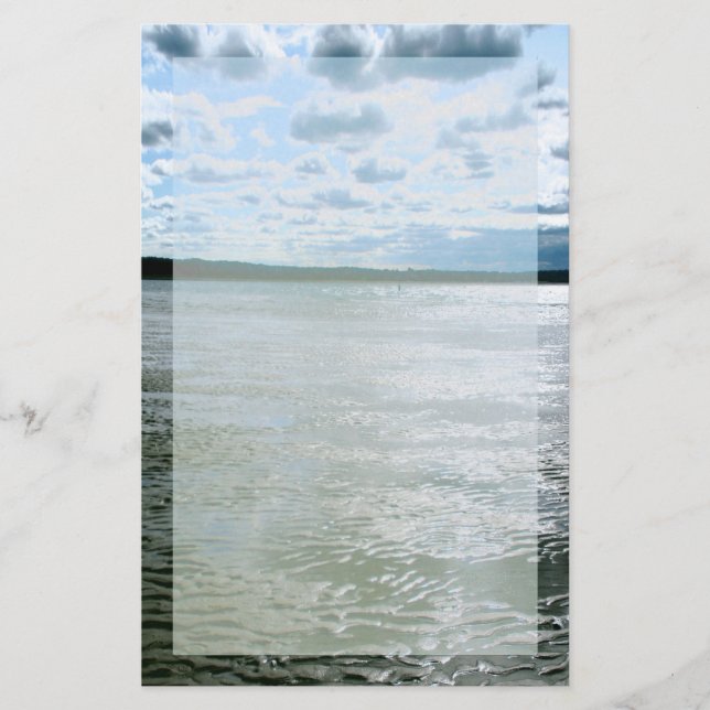 Artigos de papelaria da paisagem da praia de Long (Frente)