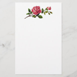 Artigos de papelaria da rosa vermelha