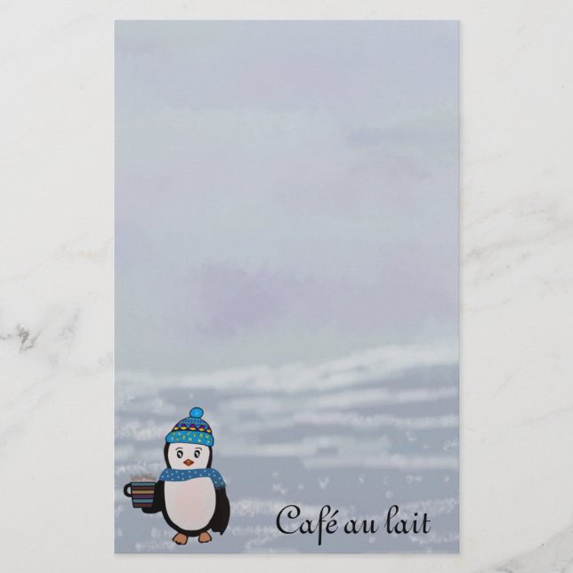 Artigos de papelaria da ruptura de café do pinguim (Frente)