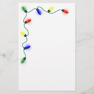 Artigos de papelaria das luzes de Natal