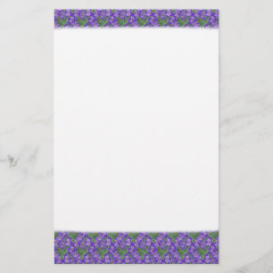 Artigos de papelaria das violetas doces, papel
