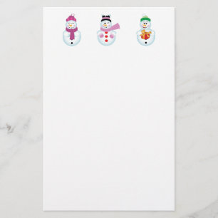 artigos de papelaria de 3 bonecos de neve